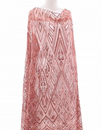 DIAMANT LUMIERE BEADED LACE IN RED
