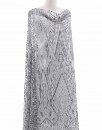 DIAMANT LUMIERE BEADED LACE IN GRAY