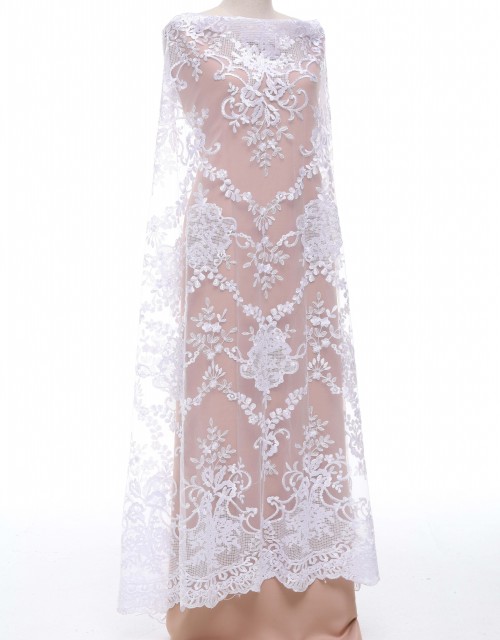 ERICA SEQUIN BEADED LACE IN WHITE