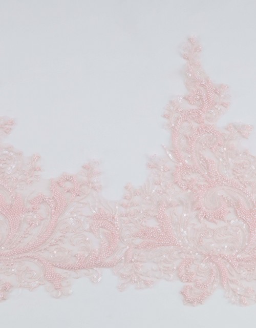 CLARISSA BEADED LACE IN BABY PINK