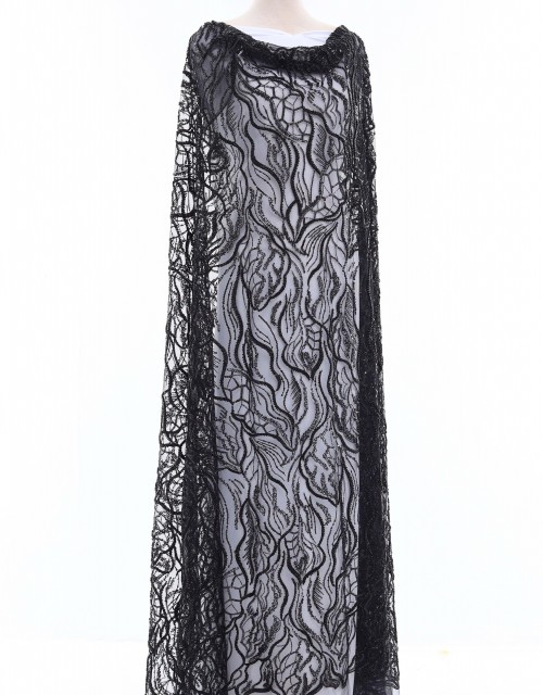 LILLY BEADED LACE IN BLACK