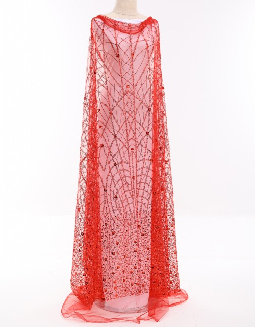 JOSIE SEQUIN BEADED LACE IN  RED