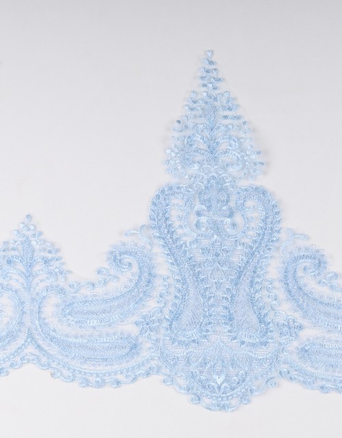 EDWINA BORDER LACE BEADED IN BLUE