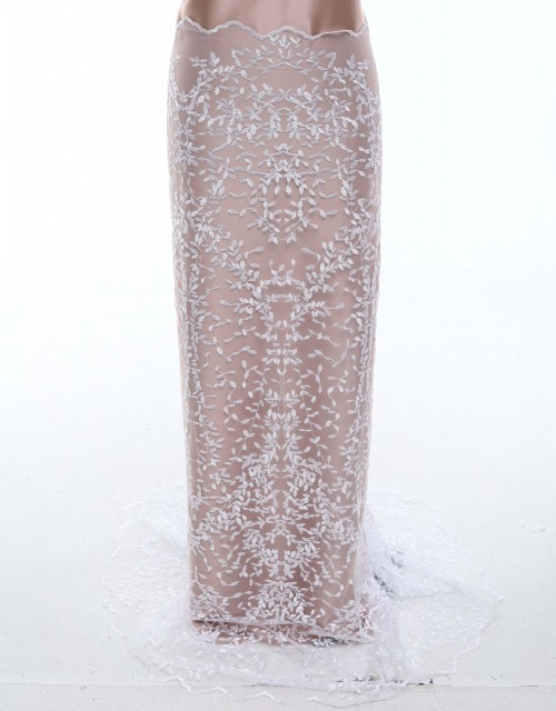 DARBY SEQUIN BEADED LACE IN WHITE