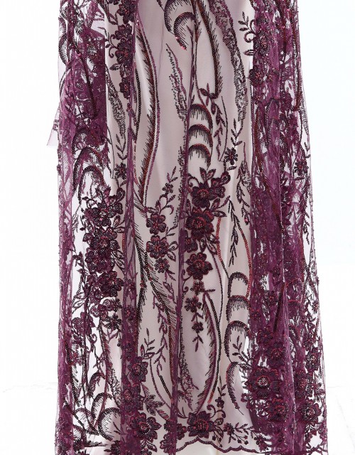 AZALEA SEQUIN BEADED LACE IN PLUM