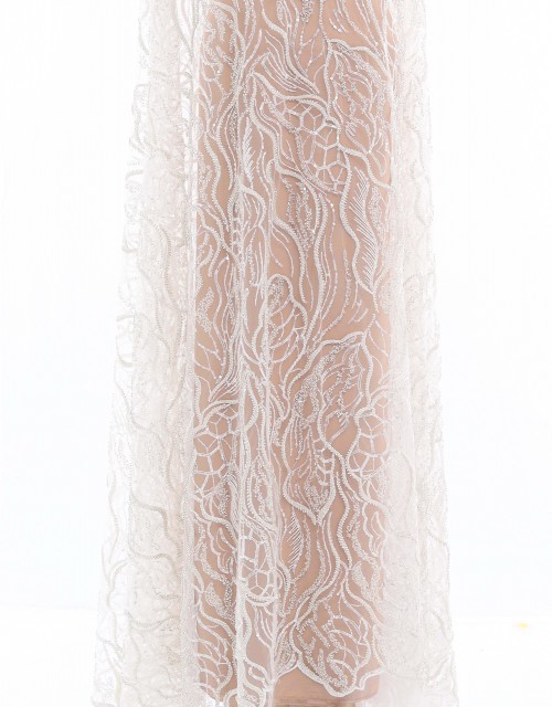 LILLY BEADED LACE IN OFF WHITE