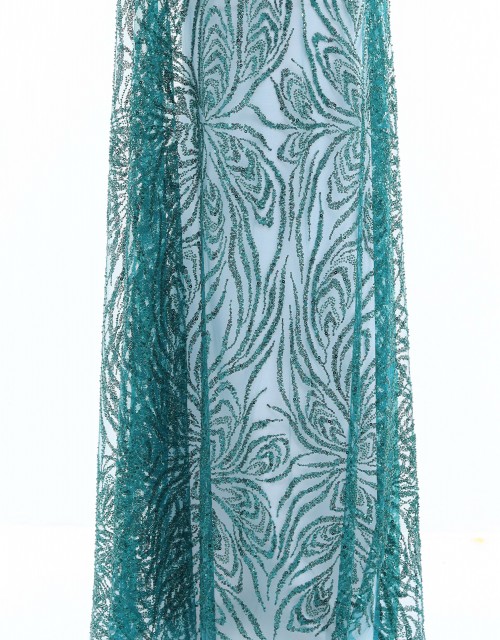 ORION BEADED LACE IN EMERALD GREEN