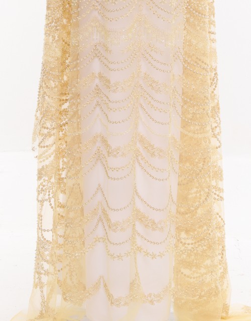 CLAIRE PEARL BEADED LACE IN CREAM