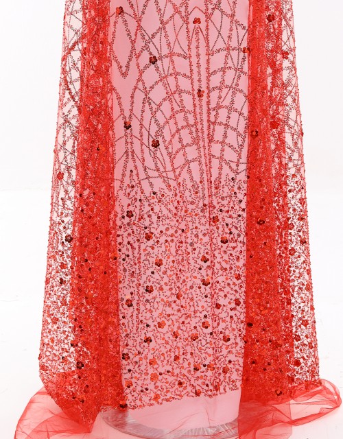 JOSIE SEQUIN BEADED LACE IN  RED