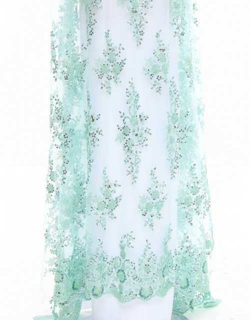 SARAH BEADED LACE IN MINT GREEN