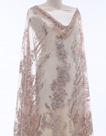 HATTIE HEAVY RHINETONE LACE (DES 1) IN DUSTY PINK