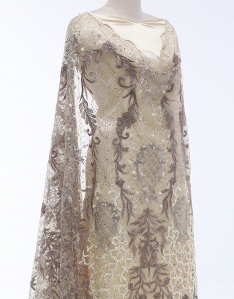 MILES EMBROIDERY RHINESTONE LACE IN CHAMPAGNE