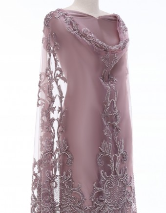 BENNET HEAVY BEADED LACE IN DUSTY PURPLE