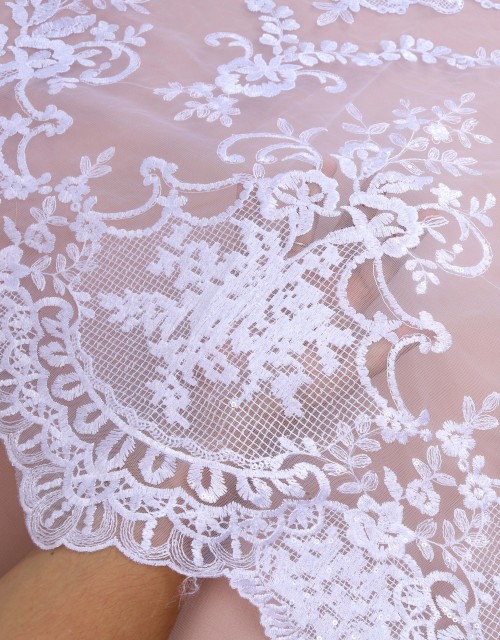 ERICA SEQUIN BEADED LACE IN WHITE