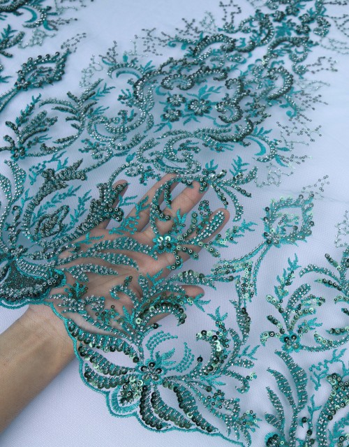 AMY BEADED LACE IN GREEN