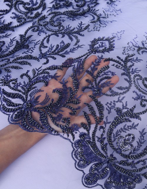 AMY BEADED LACE IN NAVY BLUE