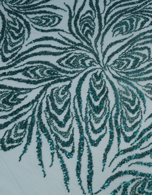 ORION BEADED LACE IN EMERALD GREEN