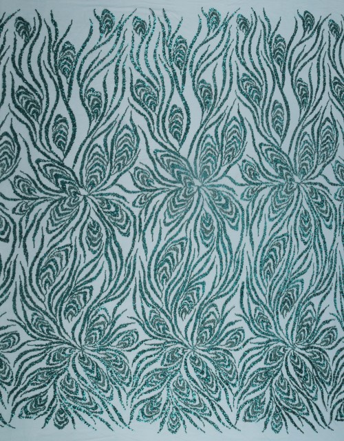 ORION BEADED LACE IN EMERALD GREEN