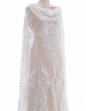WHITE ELYSEE BEADED LACE