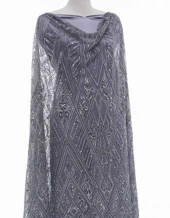 DIAMANT LUMIERE BEADED LACE IN DARK GRAY