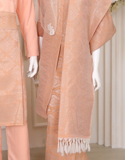 SONGKET SUIT 8 IN CORAL GOLD