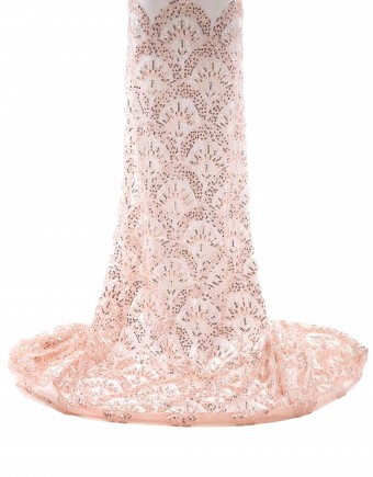 FLUER DE CERCLE LACE IN DUSTY PEACH