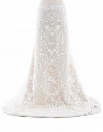 WHITE FLUER DOUCHE BEADED LACE