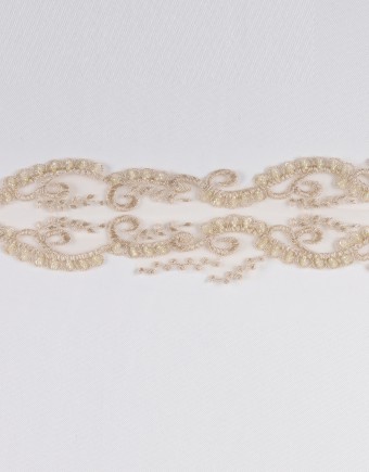 LAURA BORDER LACE BEADED IN GOLD