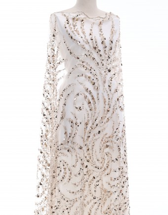BERLY BEADED LACE IN NUDE