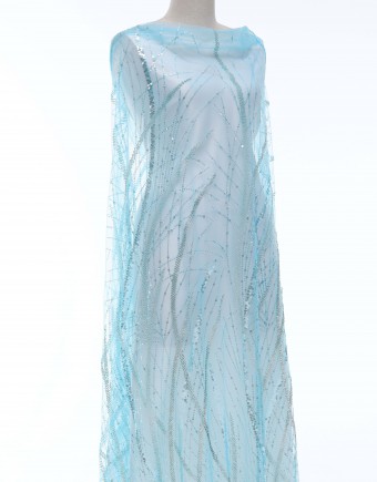 GINA SEQUIN BEADED LACE IN ICE BLUE