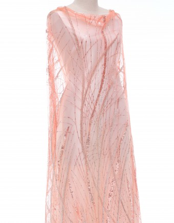GINA SEQUIN BEADED LACE IN PEACH