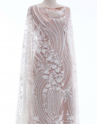 RHEA BEADED LACE IN WHITE