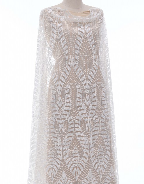 SHAURYA SEQUIN BEADED LACE IN WHITE