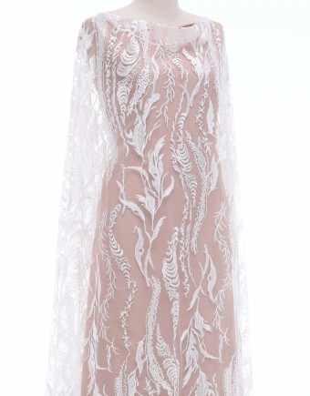JULIA SEQUIN BEADED LACE IN WHITE