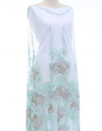 EMMA PEARL BEADED LACE IN ICE BLUE