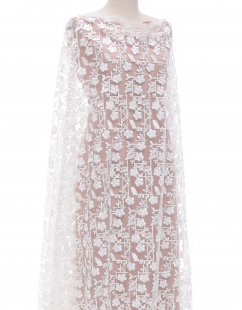 FIONA SEQUIN BEADED LACE IN WHITE