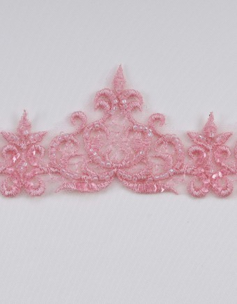 DAHLIA BORDER LACE BEADED IN PINK