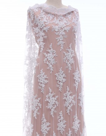 EFFIE BEADED LACE IN WHITE