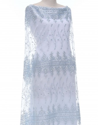 ANAMELIA STONE BEADED LACE IN ICE BLUE
