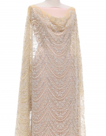 LYDIA BEADED LACE IN CREAM