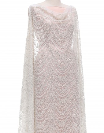 LYDIA BEADED LACE IN SILVER