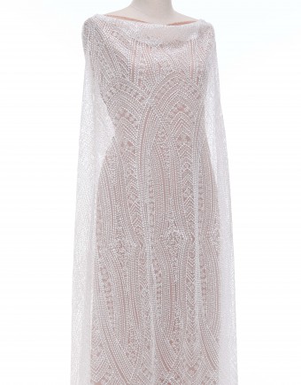 ELSIE SEQUIN BEADED LACE IN WHITE