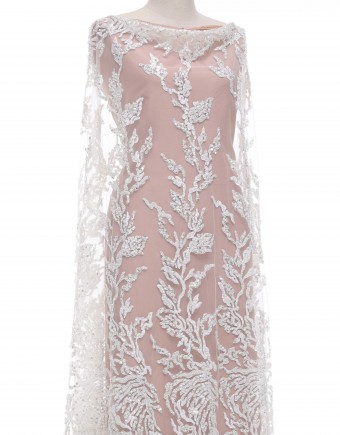 CHARLOTTE SEQUIN BEADED LACE IN WHITE