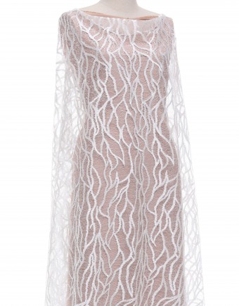 AMELIA SEQUIN BEADED LACE IN WHITE