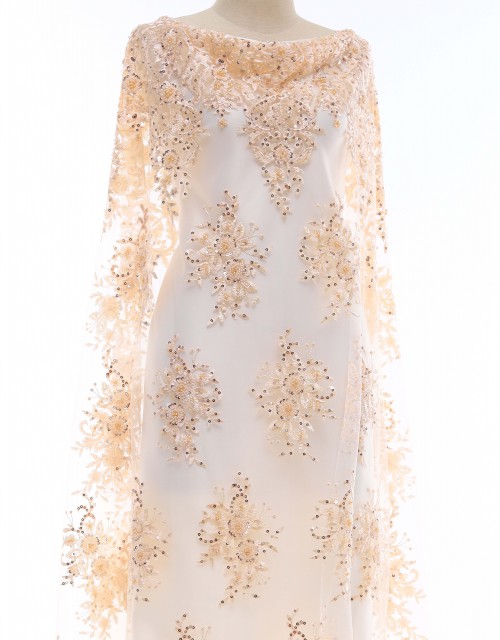 JACY PEARL BEADED LACE IN GOLD