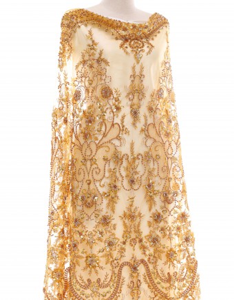 BROOLYN BEADED LACE IN GOLD