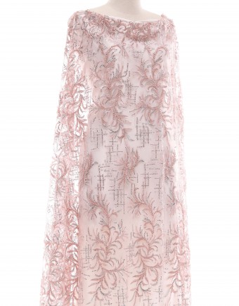CHARLIE PEARL BEADED LACE IN DUSTY PINK