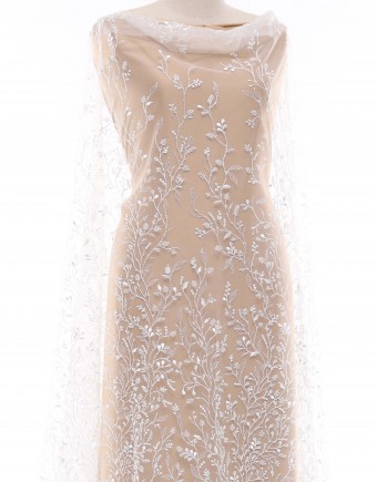 GISELA SEQUIN BEADED LACE IN OFF WHITE