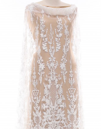 ELIANA BEADED LACE IN OFF WHITE