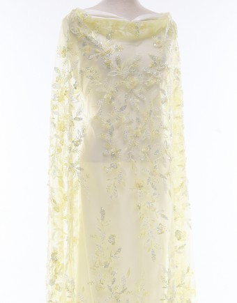 LILY SEQUIN BEADED LACE IN YELLOW
